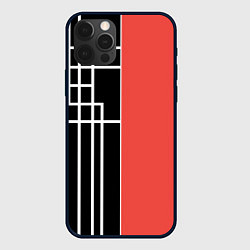 Чехол для iPhone 12 Pro Черный и коралловый арт деко, цвет: 3D-черный