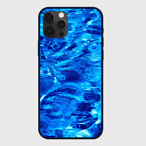 Чехол iPhone 12 Pro Голубая Вода Текстура / 3D-Черный – фото 1