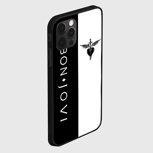 Чехол iPhone 12 Pro BON JOVI BLACK WHITE / 3D-Черный – фото 2
