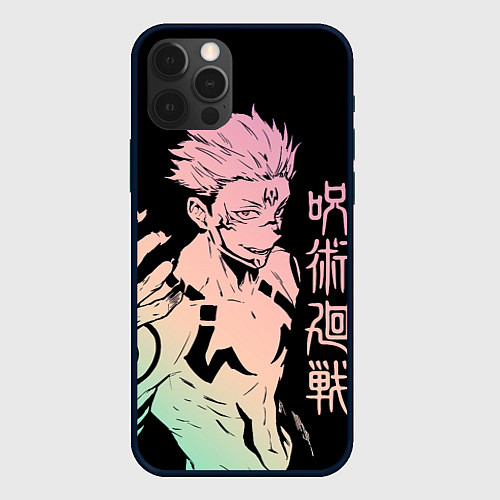 Чехол iPhone 12 Pro Сукуна, Магическая битва / 3D-Черный – фото 1