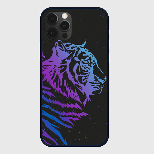 Чехол iPhone 12 Pro Tiger Neon / 3D-Черный – фото 1
