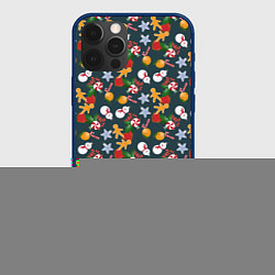 Чехол для iPhone 12 Pro Игрушки Ёлочные, цвет: 3D-тёмно-синий