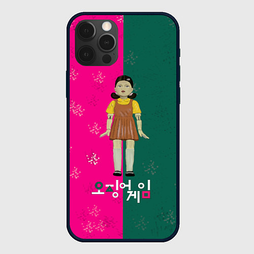 Чехол iPhone 12 Pro Игра в кальмара: Противостояние / 3D-Черный – фото 1
