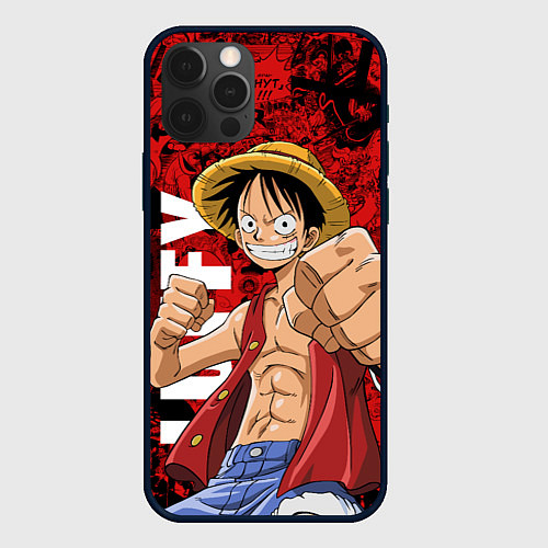 Чехол iPhone 12 Pro Манки Д Луффи, One Piece / 3D-Черный – фото 1