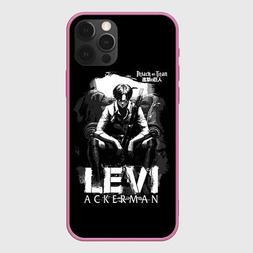 Чехол iPhone 12 Pro LEVI ACKERMAN Attack on Titan / 3D-Малиновый – фото 1