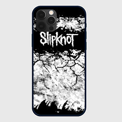 Чехол iPhone 12 Pro Надпись Слипкнот Рок Группа ЧБ Slipknot