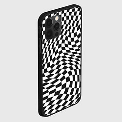 Чехол для iPhone 12 Pro Черно-белая клетка Black and white squares, цвет: 3D-черный — фото 2