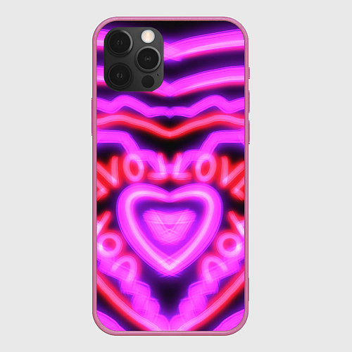 Чехол iPhone 12 Pro Lover love / 3D-Малиновый – фото 1