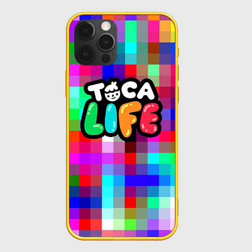 Чехол iPhone 12 Pro Toca Life: Pixels / 3D-Желтый – фото 1