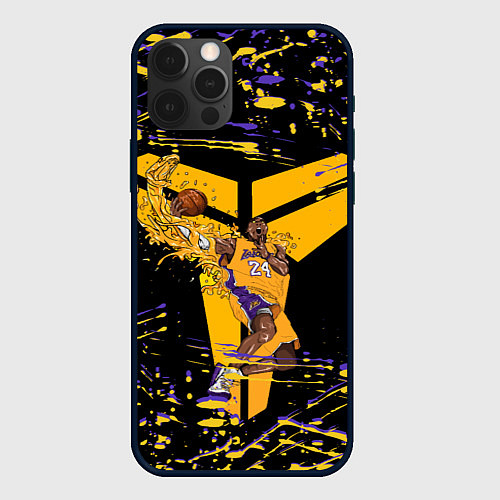 Чехол iPhone 12 Pro Los angeles lakers NBA / 3D-Черный – фото 1