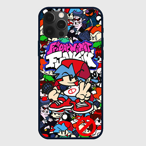 Чехол iPhone 12 Pro FRIDAY NIGHT FUNKIN ВСЕ ПЕРСОНАЖИ / 3D-Черный – фото 1
