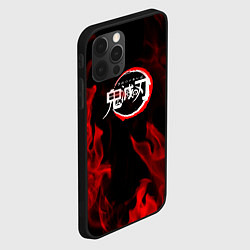 Чехол для iPhone 12 Pro Клинок рассекающий демонов пламя, цвет: 3D-черный — фото 2