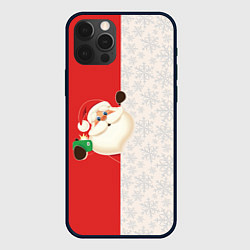 Чехол для iPhone 12 Pro Дед Мороз селфи, цвет: 3D-черный