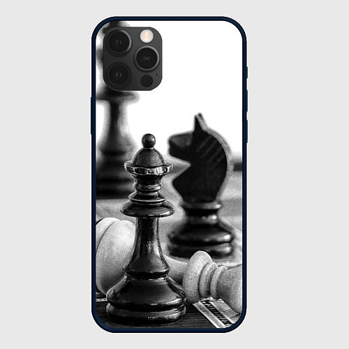 Чехол iPhone 12 Pro Шах и мат Шахматы / 3D-Черный – фото 1