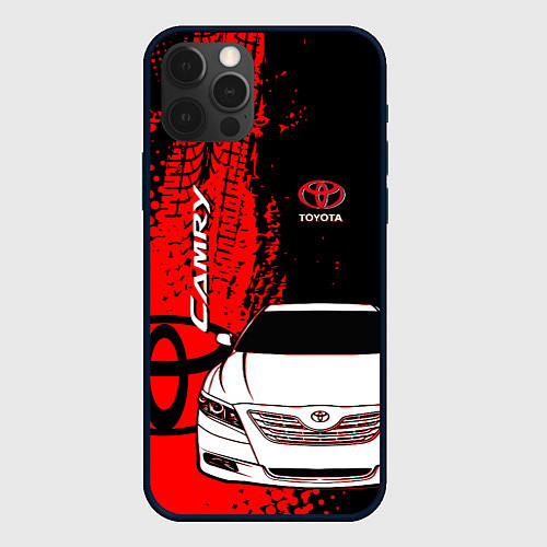 Чехол iPhone 12 Pro Camry Toyota glitch / 3D-Черный – фото 1