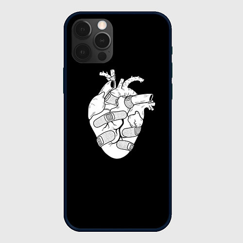 Чехол iPhone 12 Pro Раненное-сердце / 3D-Черный – фото 1
