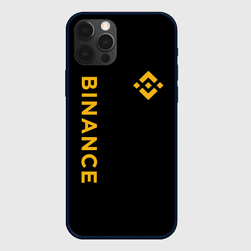 Чехол iPhone 12 Pro БИНАНС ЛОГО КАРБОН BINANCE LOGO / 3D-Черный – фото 1