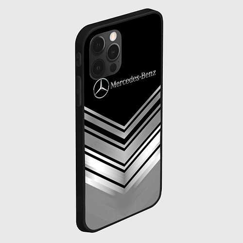 Чехол iPhone 12 Pro Mercedes-Benz Текстура / 3D-Черный – фото 2