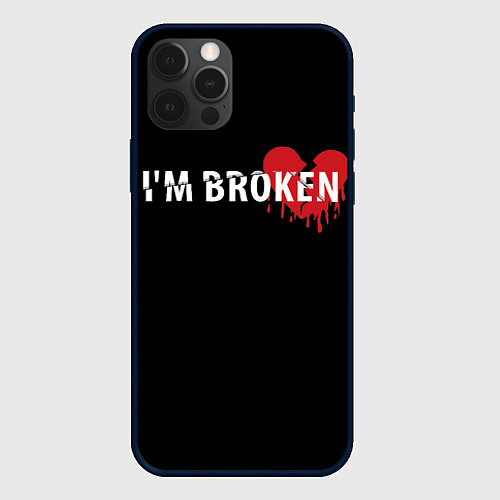 Чехол iPhone 12 Pro Im broken с разбитым сердцем / 3D-Черный – фото 1