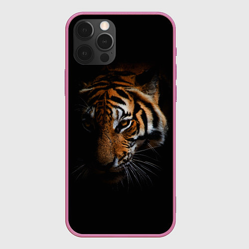 Чехол iPhone 12 Pro Год тигра Голова / 3D-Малиновый – фото 1
