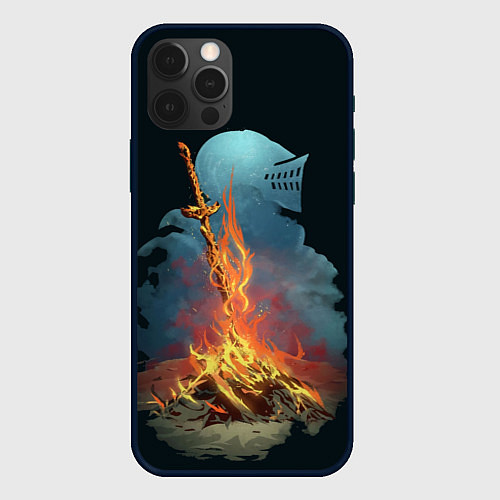 Чехол iPhone 12 Pro Witcher 3 костер / 3D-Черный – фото 1