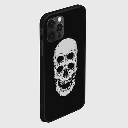 Чехол iPhone 12 Pro Terrible Skull / 3D-Черный – фото 2