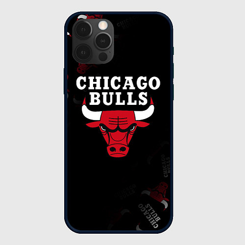 Чехол iPhone 12 Pro ЧИКАГО БУЛЛС БЫКИ CHICAGO BULLS / 3D-Черный – фото 1