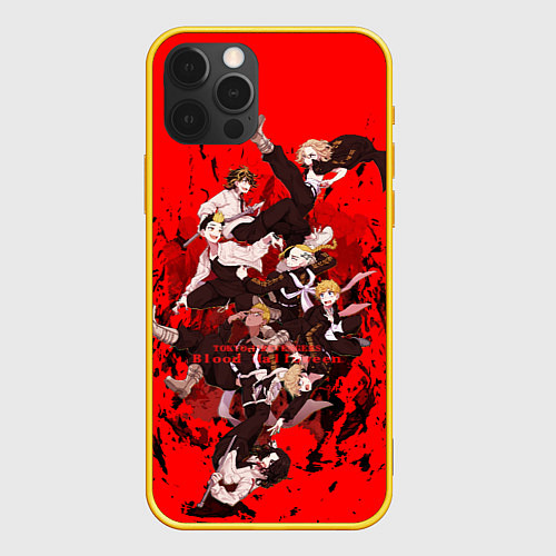 Чехол iPhone 12 Pro Токийские мстители Главные герои в кровавом водоро / 3D-Желтый – фото 1