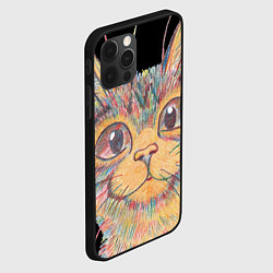 Чехол для iPhone 12 Pro A 018 Цветной кот, цвет: 3D-черный — фото 2