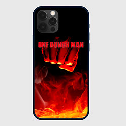 Чехол iPhone 12 Pro Кулак One Punch-Man в огне