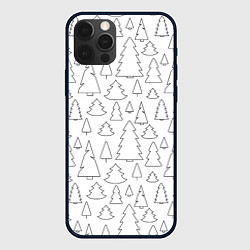 Чехол для iPhone 12 Pro Простые елочки, цвет: 3D-черный
