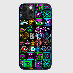 Чехол для iPhone 12 Pro Geometry Dash: Heroes, цвет: 3D-черный