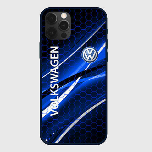 Чехол iPhone 12 Pro VOLKSWAGEN LOGO SPORT / 3D-Черный – фото 1