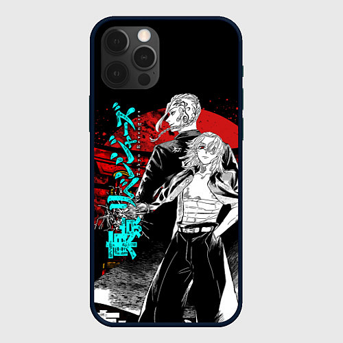 Чехол iPhone 12 Pro МАЙКИ ТОЙКИЙСКИЕ МСТИТЕЛИ НЕОН ЛОГО / 3D-Черный – фото 1