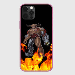 Чехол для iPhone 12 Pro CYBER DEMON КИБЕР ДЕМОН спина, цвет: 3D-малиновый