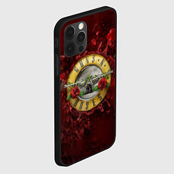Чехол для iPhone 12 Pro Лого GNR в розах, цвет: 3D-черный — фото 2