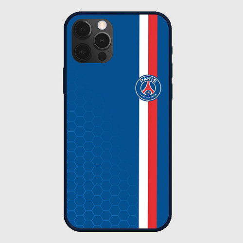 Чехол iPhone 12 Pro PSG SPORT STRIPES UNIFORM / 3D-Черный – фото 1