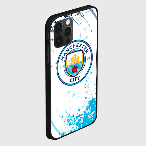 Чехол iPhone 12 Pro Manchester City - Футбольный клуб / 3D-Черный – фото 2