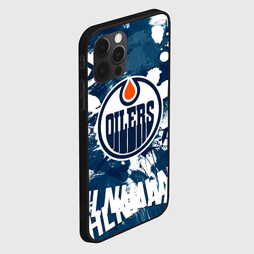 Чехол iPhone 12 Pro Эдмонтон Ойлерз Edmonton Oilers / 3D-Черный – фото 2