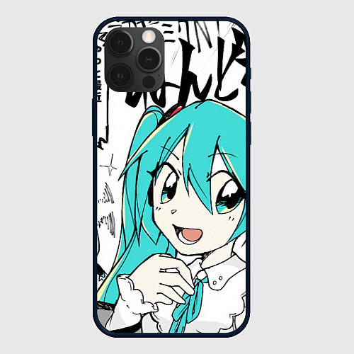 Чехол iPhone 12 Pro Hatsune Miku Vocaloid / 3D-Черный – фото 1