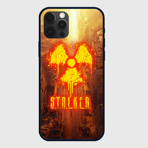 Чехол iPhone 12 Pro STALKER РАДИАЦИЯ ЧЕРНОБЫЛЬ, ПРИПЯТЬ / 3D-Черный – фото 1