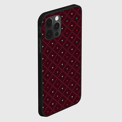 Чехол iPhone 12 Pro Knitted Texture / 3D-Черный – фото 2