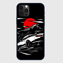 Чехол для iPhone 12 Pro Toyota Supra: Red Moon, цвет: 3D-черный