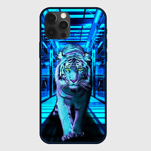 Чехол iPhone 12 Pro Крадущийся тигр / 3D-Черный – фото 1