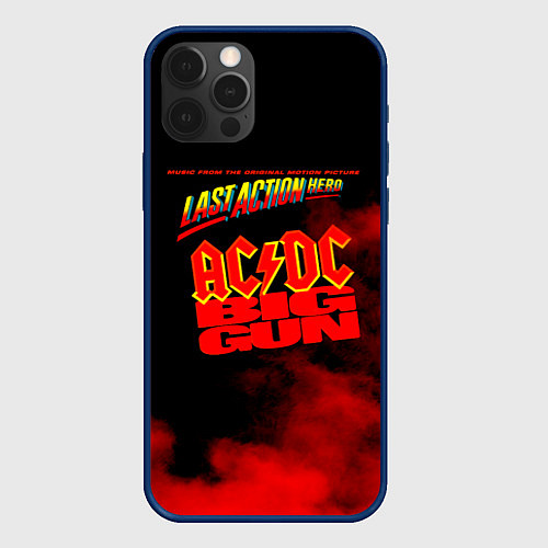 Чехол iPhone 12 Pro ACDC - BIG GUN / 3D-Тёмно-синий – фото 1