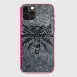 Чехол для iPhone 12 Pro THE WITCHER LOGO STONE, цвет: 3D-малиновый
