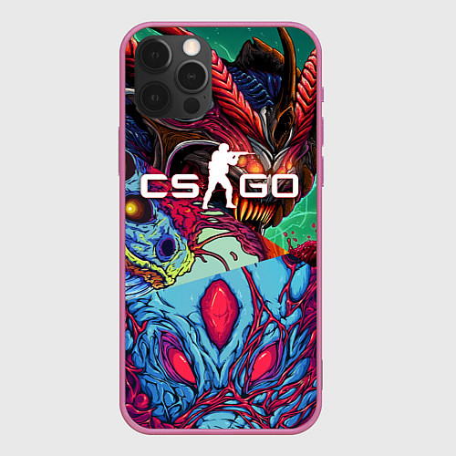 Чехол iPhone 12 Pro CS GO ПОПУЛЯРНЫЕ СКИНЫ POP SKIN / 3D-Малиновый – фото 1