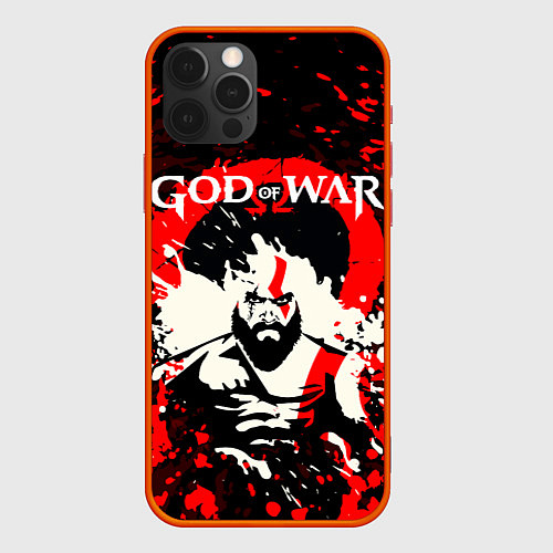 Чехол iPhone 12 Pro GOD OF WAR ГОД ОФ ВАР БРЫЗГИ ГРАНЖ / 3D-Красный – фото 1