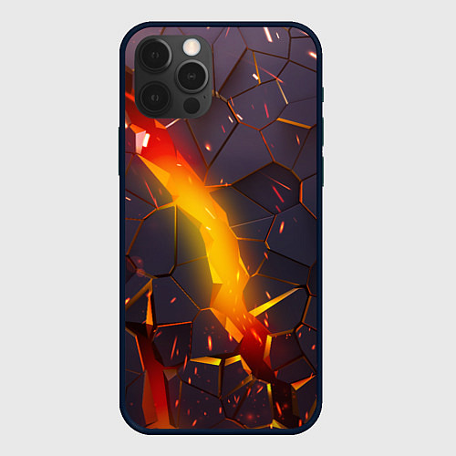 Чехол iPhone 12 Pro ТРЕХМЕРНЫЕ ИСКРЫ 3D ПЛИТЫ 3D ИСКРЫ / 3D-Черный – фото 1