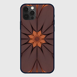 Чехол для iPhone 12 Pro Абстрактный цветок Оранжевый, цвет: 3D-черный